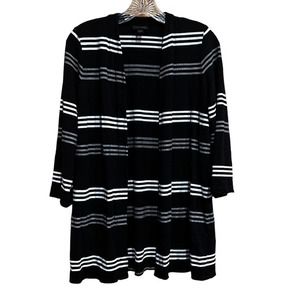 J. Jill Cardigan Women's XS Wearever Collection Open Front Striped Black Stretch